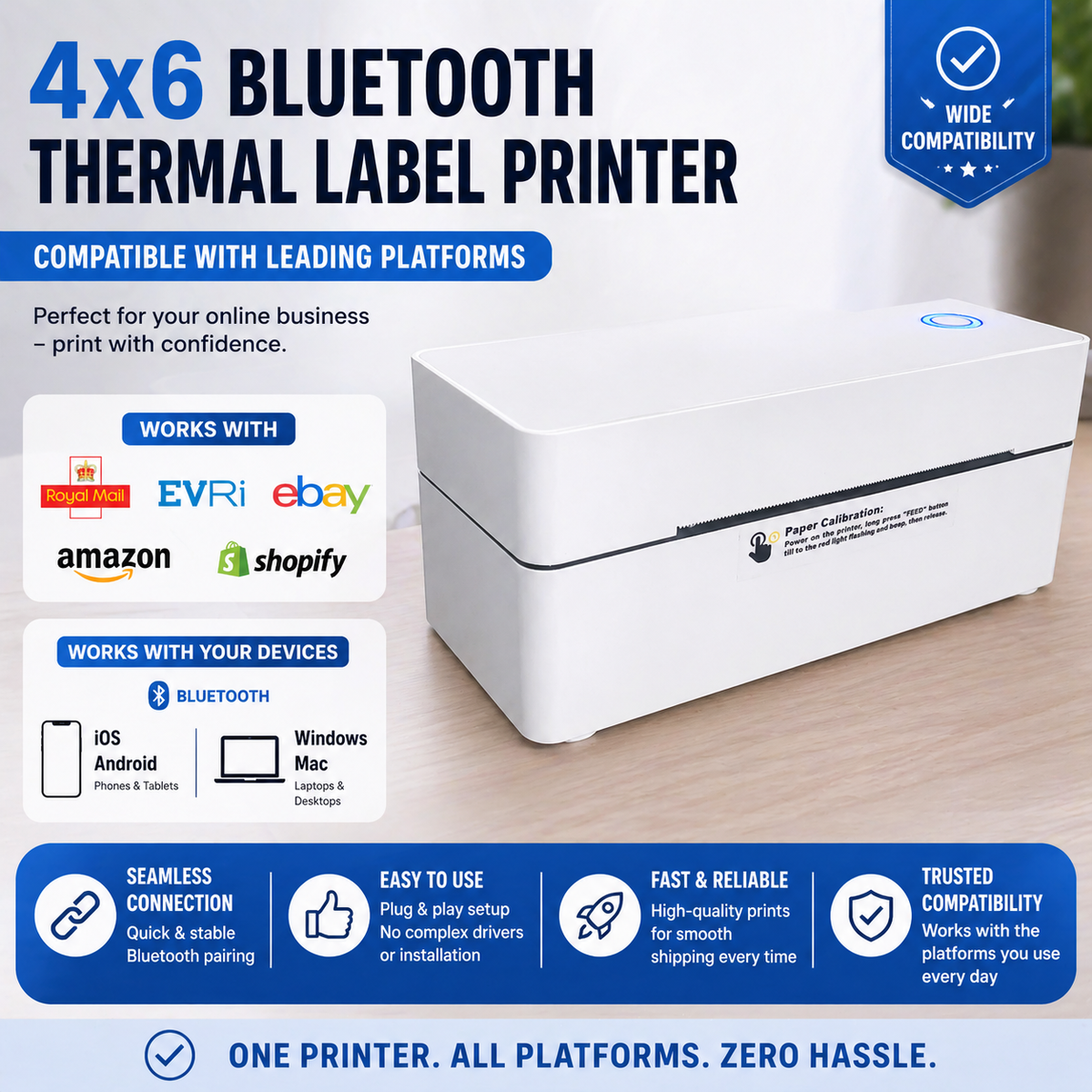 4×6 Thermal Label Printer | Bluetooth Shipping Label Printer |