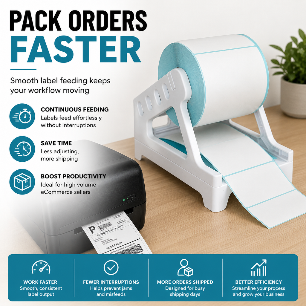 4×6 Thermal Label Roll Holder – White