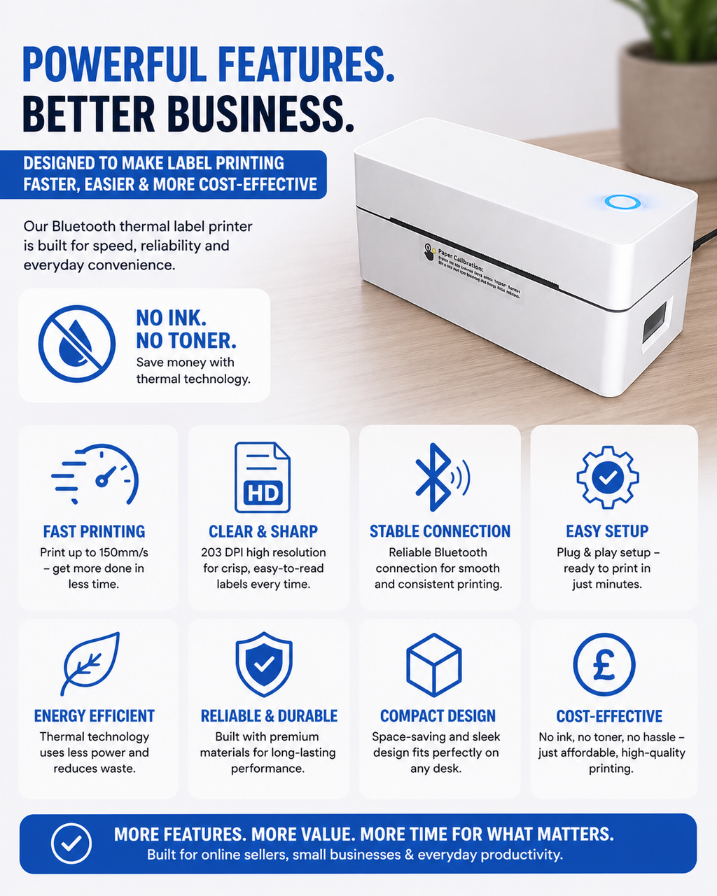 4×6 Thermal Label Printer | Bluetooth Shipping Label Printer |