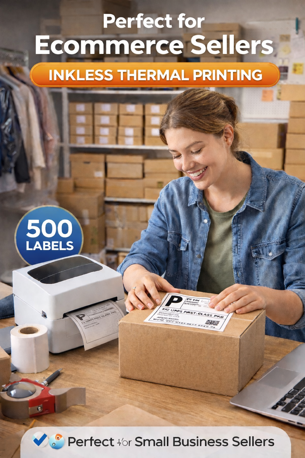 4×6 Thermal Label Rolls – 500 Postage Labels